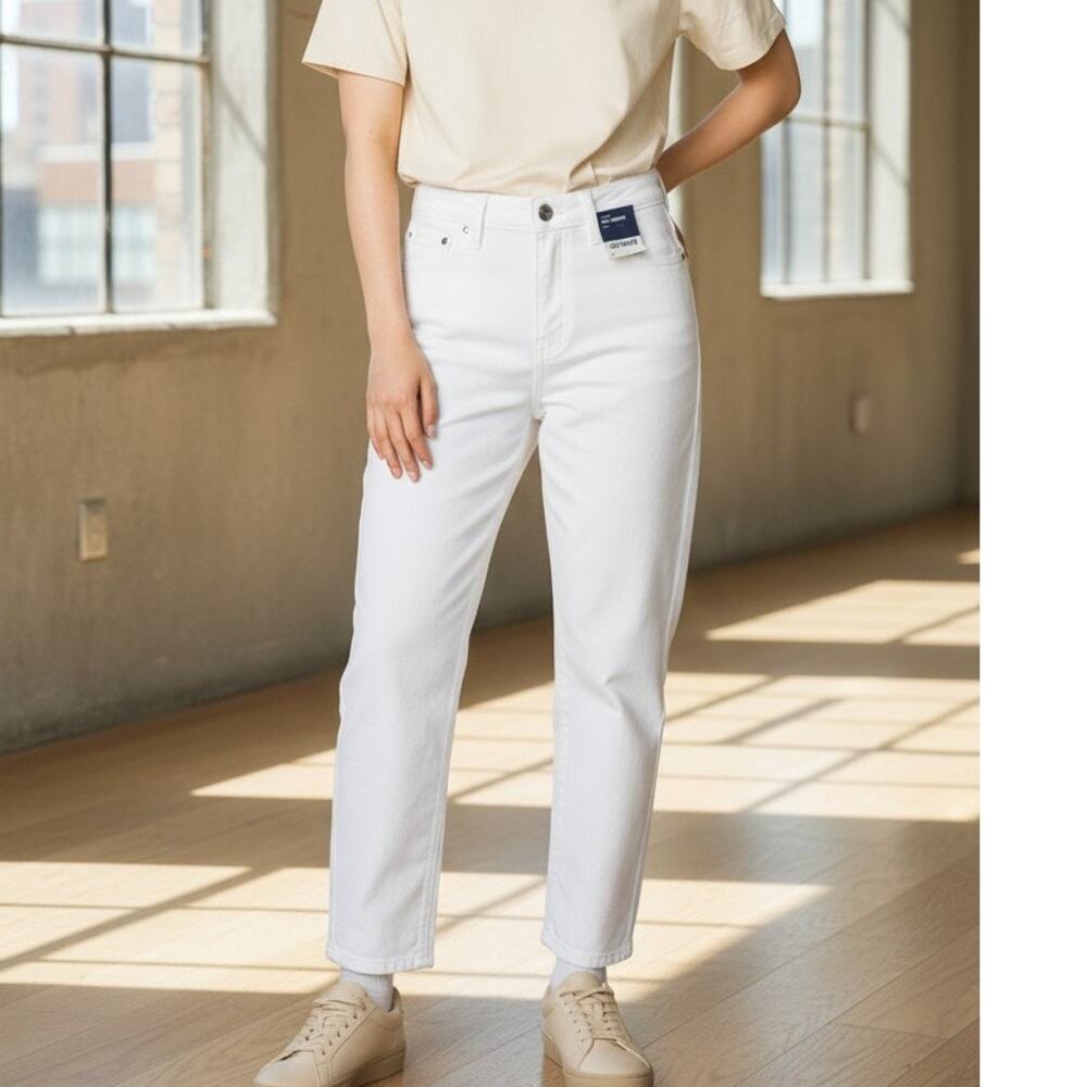 Old Navy High-Waisted OG Straight White Ankle Jeans for Women 12 White